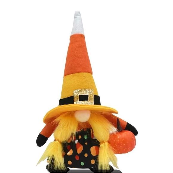 CANDY CORN HALLOWEEN FEMALE GNOME - Picture 1 of 1